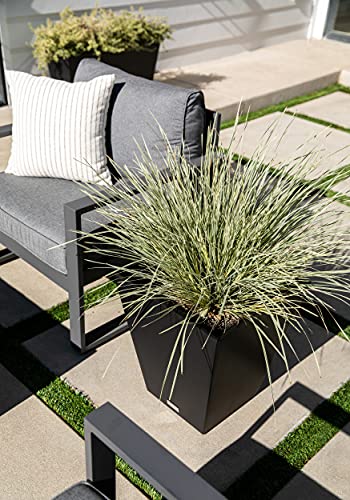 Veradek Pure Series Nobleton Planter - Tapered Square Outdoor Planter - color: Black, size: 18 inch