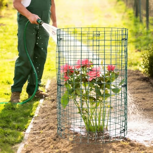 10 Sets 20"x 12" Wire Plant Protector from Animals, Plant Protector Cages - color: Green-10pcs