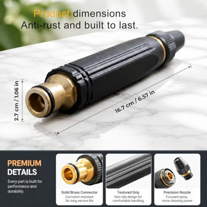 High Pressure Hose Nozzle, Quick Connect Fits US Garden Hoses