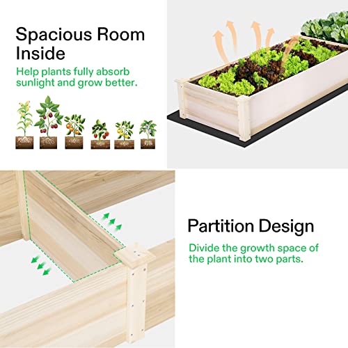 VIVOSUN Wooden Raised Garden Bed, 48 x 24 x 30 Inches, Outdoor Wood Planter Box with Gloves and a Liner, with Trellis for Vine Climbing for Garden, Patio, Balcony, Backyard and Outdoors (Pack of 2) - size: 48 x 24 x 30 In(With Trellis Pack of 2)