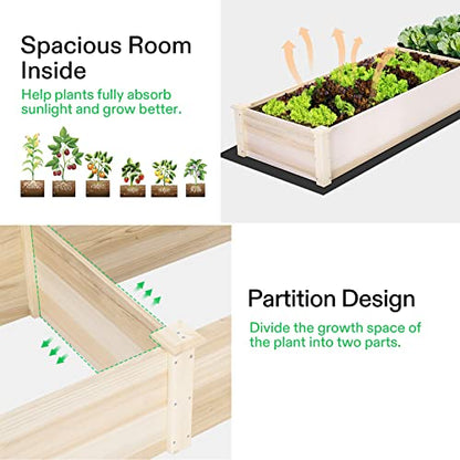 VIVOSUN Wooden Raised Garden Bed, 48 x 24 x 30 Inches, Outdoor Wood Planter Box with Gloves and a Liner, with Trellis for Vine Climbing for Garden, Patio, Balcony, Backyard and Outdoors (Pack of 2) - size: 48 x 24 x 30 In(With Trellis Pack of 2)