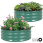 Galvanized Raised Garden Bed, 2 PCS 3x3x1ft Round Planter LotusGreen - color: Lotusgreen, size: 3x3x1ft