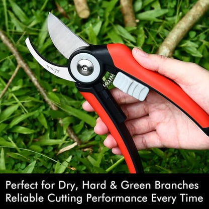 LIVINGO Bypass Pruning Shears Garden Clippers with Curved Blade