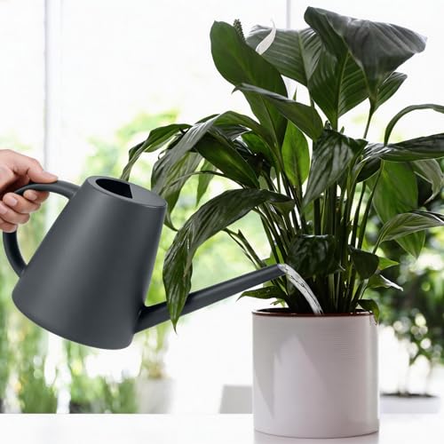Plastic Watering Can - for Home Plant Garden - 1/2 Gallon - Grey - color: Gray