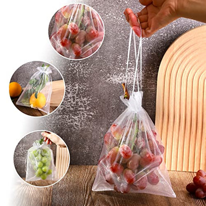 50pcs Fruit Protection Bags 6x9 inch, White Mesh Drawstring Netting Cover Bags for Grapes, Mango, Fruit Trees, Vegetables - Pest Barrier and Fruit Protectors for Garden and Plant Fruit Flower