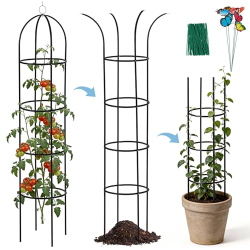 6.6ft 100% Metal Obelisk Trellis for Climbing Plants Outdoor - size: 6.6FT 1PK