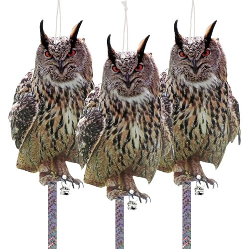 3PCS Flat Owl to Keep Pigeon Away, Fake Owl to Scare Pigeon - color: 3pcs