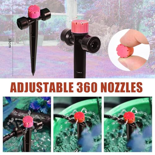 28Pcs Drip Irrigation Emitters for 1/4" Irrigation Tubing - color: RED