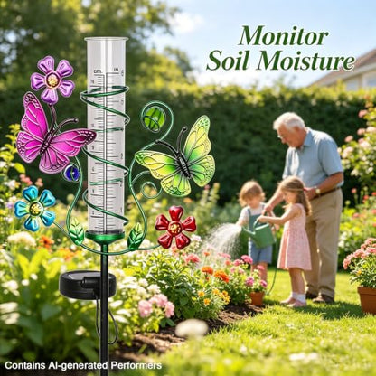 Butterfly Rain Gauge with 6 Inch Plastic Tube - color: Butterfly