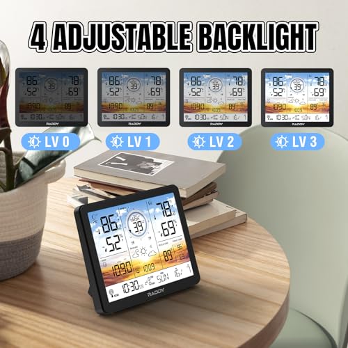 Raddy AG7 Wireless Weather Station, Color Display Atomic Clock - style: AG7