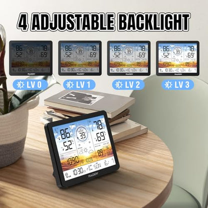 Raddy AG7 Wireless Weather Station, Color Display Atomic Clock - style: AG7