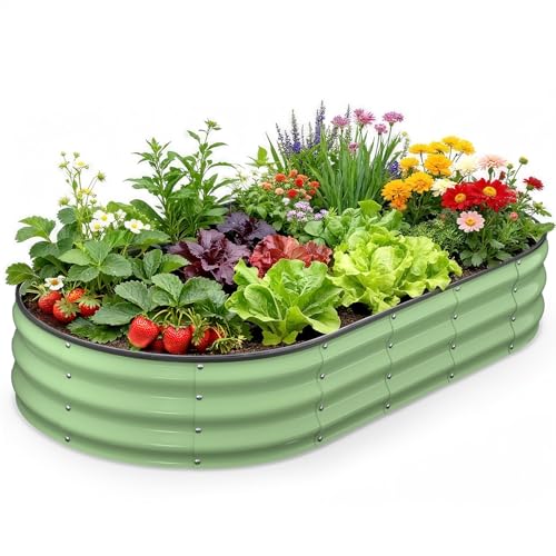 Raised Garden Bed 6×3×1 FT, Galvanized Raised Planter Box