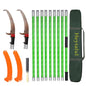 Manual Pole Saw 30 FT Extendable Tree Pruner High Branches Trimming for Pruning Palms and Shrubs with Long Handle (Green) - color: Green