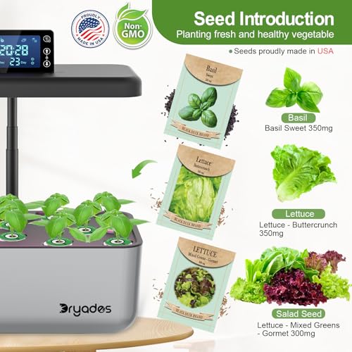 Hydroponics Growing System with Seeds, 12-Pod Indoor Herb Garden - color: silver