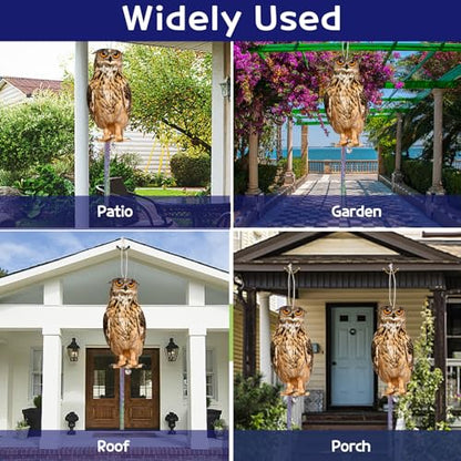 Owl to Keep Pigeons Away, 3 Pack Fake Owls to Scare Pigeon - color: Angry Owls 3pc