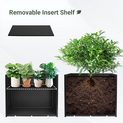 36" Metal Planter Box, Large Rectangular Window Box - size: 36”L x 12”W x 26“H