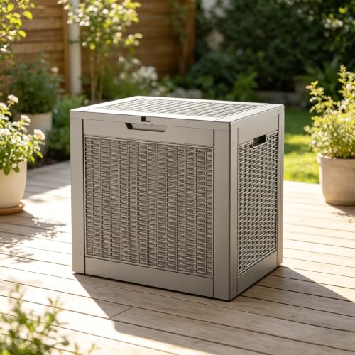 Outdoor Storage Waterproof Deck Box for Patio (34.5 Gallon, Grey) - color: Grey, size: 34.5 Gallon