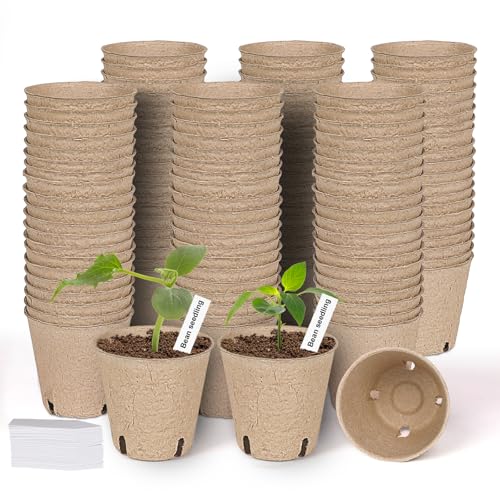 JNYONG 120 Packs 3.15 Inch Peat Pots,Garden Germination Nursery Pots