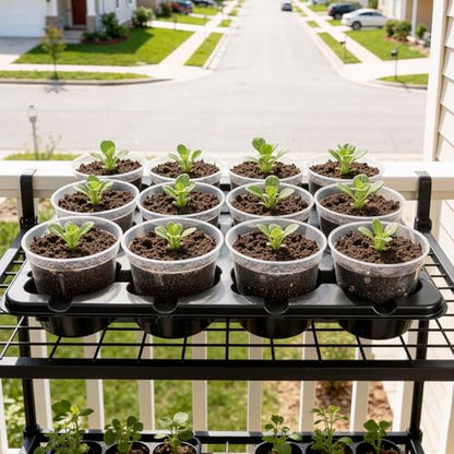 homenote 5 Pack Reusable 12 Cell Seed Starter Trays for 4 Inch Nursery Pots - size: 4 Inch, style: 5 Pack Seed Starter Tray