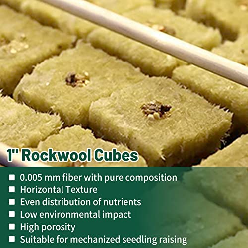 1" Rockwool Cubes for Hydroponics - (200 Plugs in Total) 4 Sheets Rockwool Grow Cubes for Rooting, Cuttings, Clone Plants, Starting Seeds, Ideal Rockwool for Hydroponic Growing - size: 200 Plugs