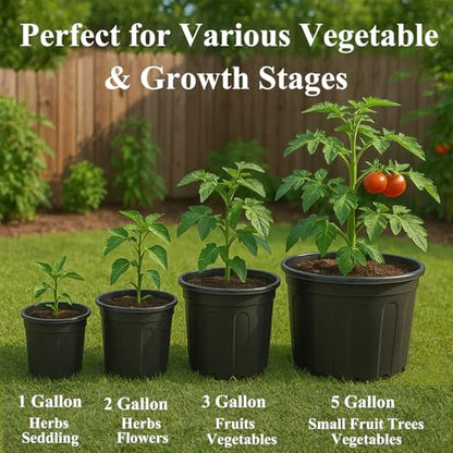 50 Pack 1 Gallon Flexible Plant Nursery Pots for Plants with Drainage Holes - size: 1 Gallon