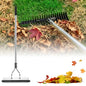 Saker Thatch Rake for Lawn Dethatching with 71" Adjustable Long Handle