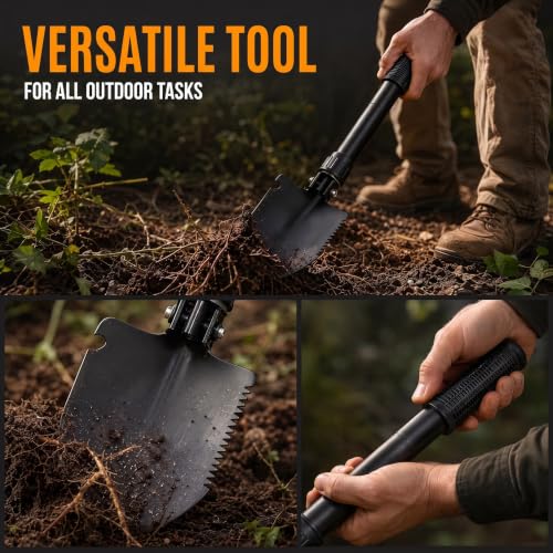 Camping Shovel – 16" Portable Folding Shovel with D-Handle