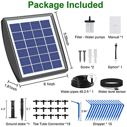 RISINGUP Solar Drip Irrigation System for 15 Potted Plants - size: 15 pots