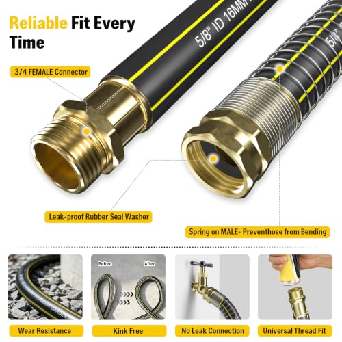 Garden Hose Holder with 50ft Kink Free Water Hose Kit