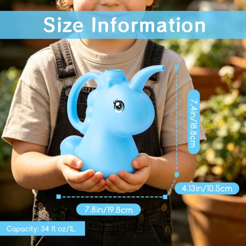 XXXFLOWER Small Watering Can for Indoor Plants 1/4 Gallon 1L Blue - size: Blue