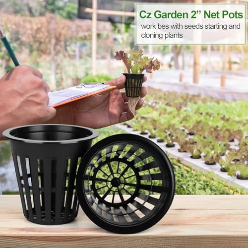 100PCS 2 inch Net Cups Pots, with 20 Plant Labels for Hydroponics Aquaponics Planter Indoor Outdoor Growing Baskets Slotted Mesh