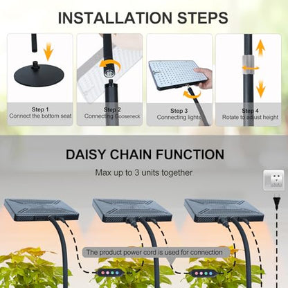 FECiDA Bonsai Grow Light, Table Grow Lights for Indoor Plants Collection - size: 1-Head Timer