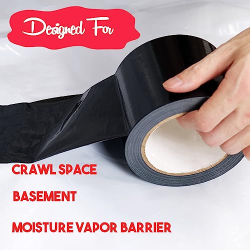 Vapor Barrier Tape, Insulation Tape, Seam Tape Crawl Space Tape, 4'' X200FT - color: 4" x 200'