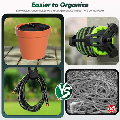 CXEZSIK Garden Hose 50ft Lightweight Non-Expanding No-Knot (Black Green) - color: Black Green, size: 50FT