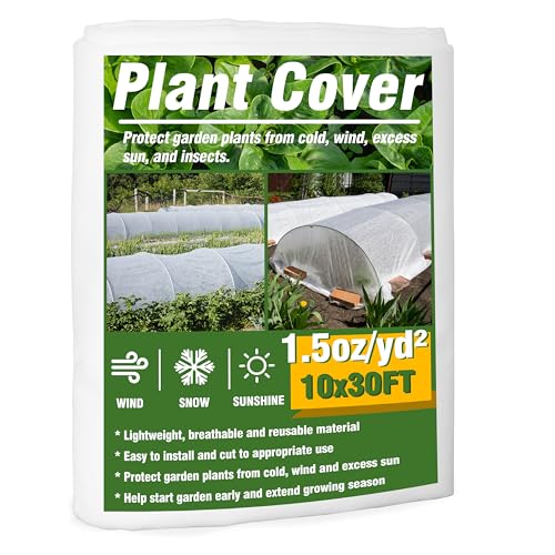 Gardzen 1.5 oz Plant Covers Freeze Protection - size: 10' x 30'
