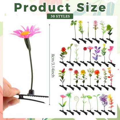 30 Pcs Rave Bean Sprout Hair Clips Plant Styles,Cute - style: Cute