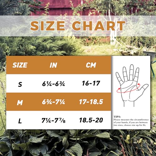 HANDLANDY Gardening Gloves for Women, Leather Garden Glove, Gardener Gift - color: Brown, size: Medium (Pack of 1)