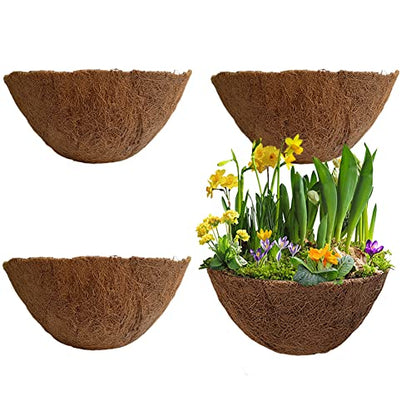 4PCS Coco Liner for Hanging Basket 18 Inch Round 100% Natural Planter Liner Replacement - color: 4pcs, size: 18inch