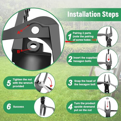 GOXAWEE Stand Up Weed Puller Tool with 46″ Long Handle, Manual Weeder Tool