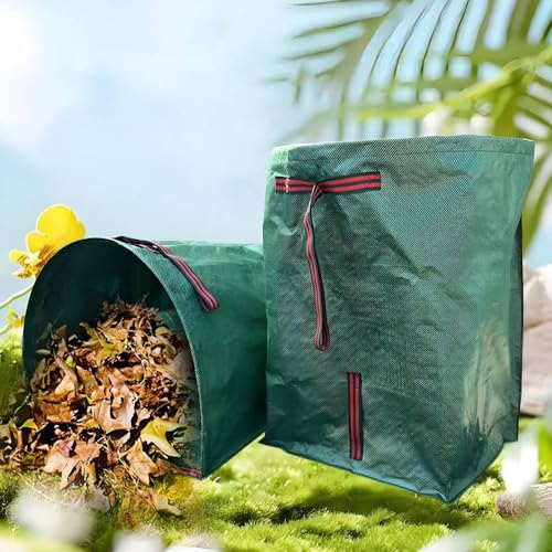 2-Pack 72 Gallon Collapsible Dustpan-Style Yard Waste Bag with Gloves - style: 2 pack leaf bags with gloves
