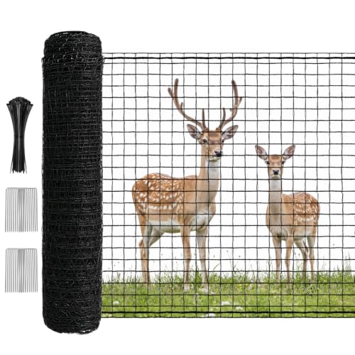 Deer Fence Netting for Garden,7x25 FT Temporary Fence for Backyard - size: 7x25 FT