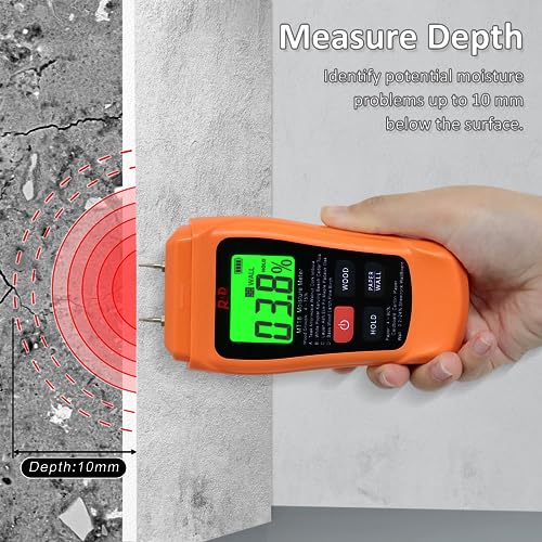 RDINSCOS Wood Moisture Meter Tester for Firewood & Lumber - color: Oranges
