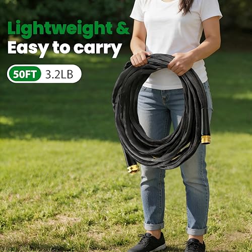 Garden Hose 50FT, Non-Expanding Water Hose Ultra Lightweight - size: 50FT