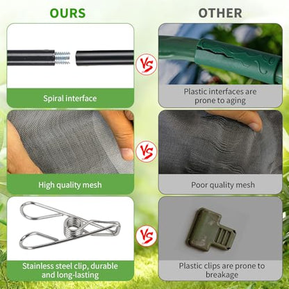 8 Pack 2.7ft Metal Garden Netting Covers Kit for Raised Beds
