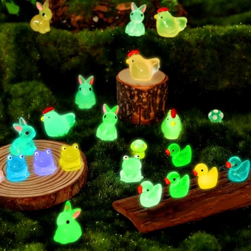 135 PCS Luminous Mini Resin Ducks Tiny Glow in The Dark Duck