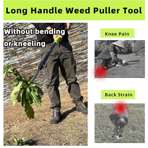 Weed Puller Tool,48" Long Handle Weeder Puller Tool with Soft Grip
