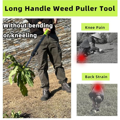 Weed Puller Tool,48" Long Handle Weeder Puller Tool with Soft Grip