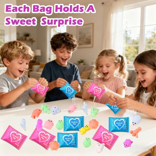 50-Pack Squishy Fidget Toys Blind Bags – Mini Mochi Squishies Mystery Toys for Kids, Party Favors, Classroom Prizes, Goodie Bag Stuffers, Sensory Stress Relief Squeeze Toy - color: Squishy