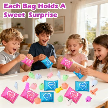 50-Pack Squishy Fidget Toys Blind Bags – Mini Mochi Squishies Mystery Toys for Kids, Party Favors, Classroom Prizes, Goodie Bag Stuffers, Sensory Stress Relief Squeeze Toy - color: Squishy