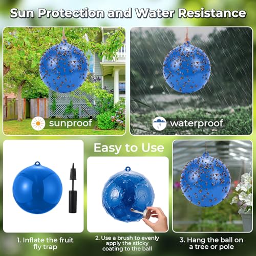 4 Pcs Large Fly Trap Balls Hanging Fly Catcher,Deerfly Insect Bug - style: Deerfly Insect Bug